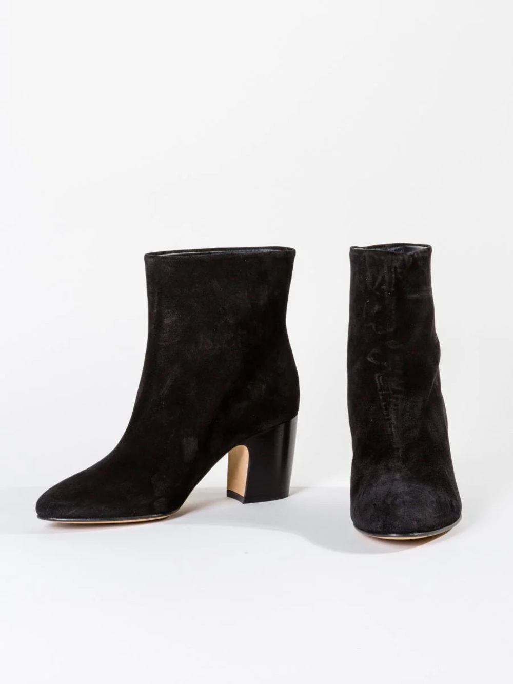 Vince. Dryden Short Suede Boots, Black, Size 8